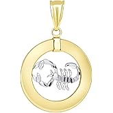 Jewelry America 14k Two-Tone Gold Open Circle Zodiac Sign Pendant