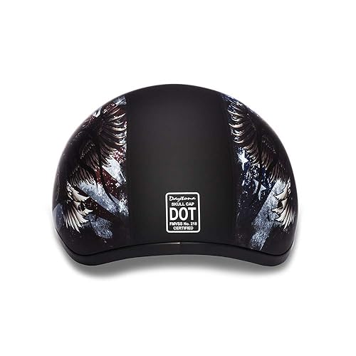Daytona HELMETS Motorcycle Half Helmet Skull Cap- USA 100% DOT