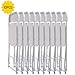 Sandinrayli 10 PCs White Plastic Folding Chairs Commercial Quality Stackable Outdoor Event Wedding Party Chairs