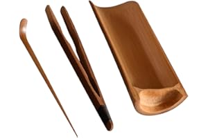 GLEAVI Tea Set Accessories 3-Piece Bamboo Tea Making Tool Kit with Scoop and Tongs for Traditional Ceremony and Kitchen Use 6