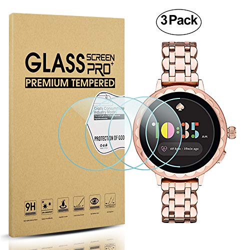 Diruite 3-Pack for Kate Spade Scallop 2 Smartwatch Screen Protector Tempered Glass [2.5D 9H Hardness] [Anti-Scratch] [Bubble-Free]