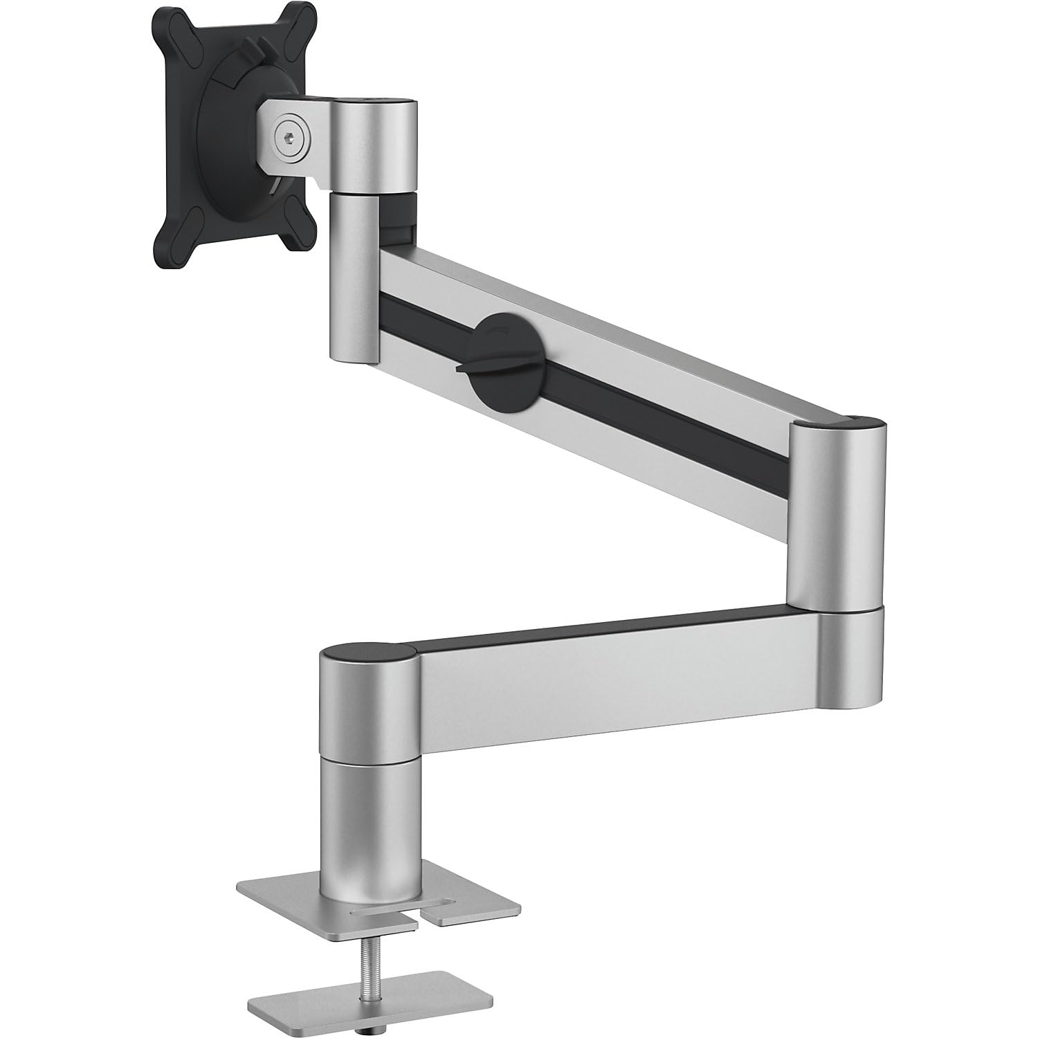 Durable Monitor Mount Pro for 1 Screen - Monitor Stand with Through Bolt for Desk Mounting - VESA 75/100 - For 21 - 27 Inch Screens - Ergonomic, Height Adjustable, Rotate & Tilt