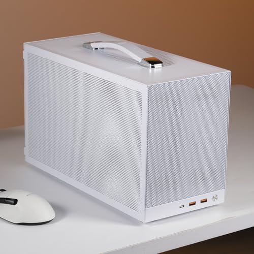 CPS K101 MESH GY, ITX PC Case Supports ITX Motherboard, PSU SFX, Maximum Height CPU Heatsink 68 mm, Compatible with 3 Slot Graphics Card Maximum Length 340 mm, Includes PCI-E 4.0 Cable, White