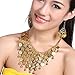 ZLTdream Belly Dance Gypsy Jewelry Accessories Dancing Necklace+Earrings 3pcs/set Gold