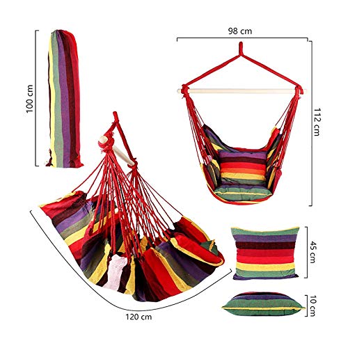 SUNASQ Hängesessel, Hängesessel im Indoor und Outdoor, Hängesitz mit 2 abnehmbaren Kissen, Hängestuhl mit dickem Seil… – Bild 7