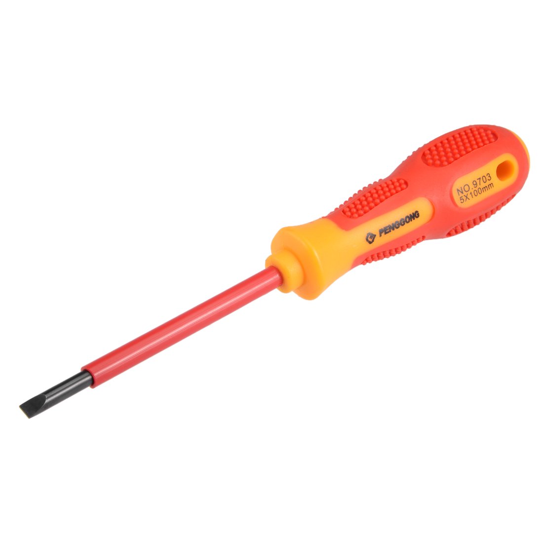 sourcing map 1000v Slotted Insulated Magnetic Tip Electrical Screwdriver 5mm x 100mm