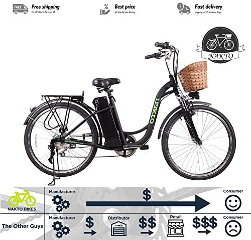 nakto electric bicycle sporting shimano 6 speed gear ebike
