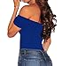 Shawhuwa Womens Sexy Off Shoulder Leotard Bodysuit Clubwear Tops S Royal Blue