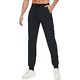 SEVEGO Men's 31"/33"/35"/37" Tall Inseam Joggers Lightweight Sweatpants 3 Zipper Pocket Tapered Athletic Workout Gym Pant