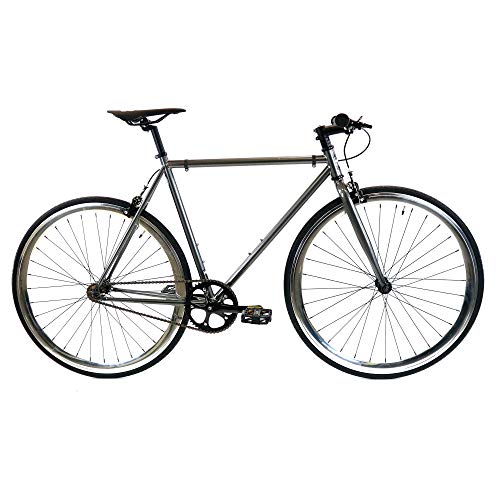 Golden Cycles Single Speed Fixed Gear Bike with Front & Rear Brakes (Chromatic, 55)