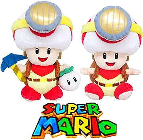 X'mas Super Mario Series Captain Toad Stuffed Plush Doll Standing &amp; Sitting Pose Toy By Fantastic House