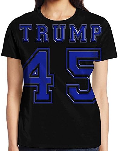 Women Donald Trump 45th Stylish Casual Design 3D Printed Short Sleeve T Shirts Tees X-Large