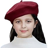 Kids Wool French Beret Hat, Classic Fashion Warm Solid Color Artist Beret Hat for Toddler Baby Girl