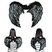 DAZONE Black Angel Feather Wings Costume