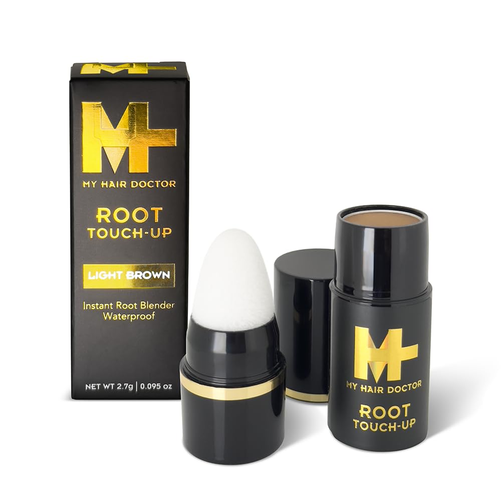 MHD Root Touch Up | Root Touch Up Powder for Colour Touch Up & Root Cover Up | Easy Application for Instant Root Cover Up & Grey Coverage | 2.7g Light Brown