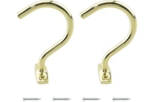 WHYHKJ 2pcs Bridge Stick and Ball Rack Hook Snooker Billiard Table Board Cue Hook Bridge Stick Pool Rack with 4 Mounting Screws for Billiard Snooker Tables, Golden