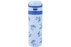 BIOWORLD Lilo & Stitch All-Over Stitch Print Blue 24 Oz Stainless Steel Water Bottle