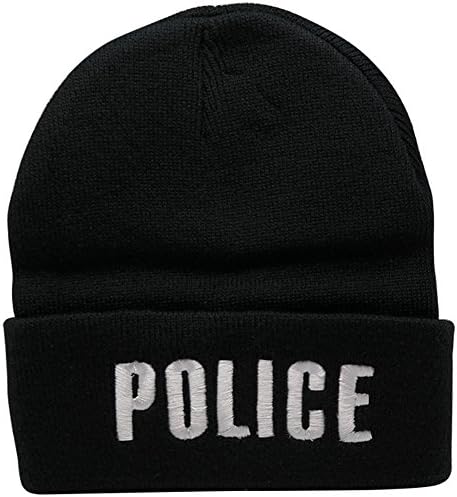 Military and Law Enforcement Watch Cap Cuff Beanie - POLICE - Black Apparel