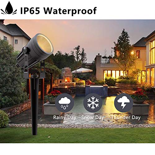 Aogled Luces LED para jardín 3W COB IP65 para exteriores Lámpara de paisaje impermeable 12V bajo voltaje Blanco cálido 3000K Iluminación decorativa para sendero de jardín (paquete de 4)