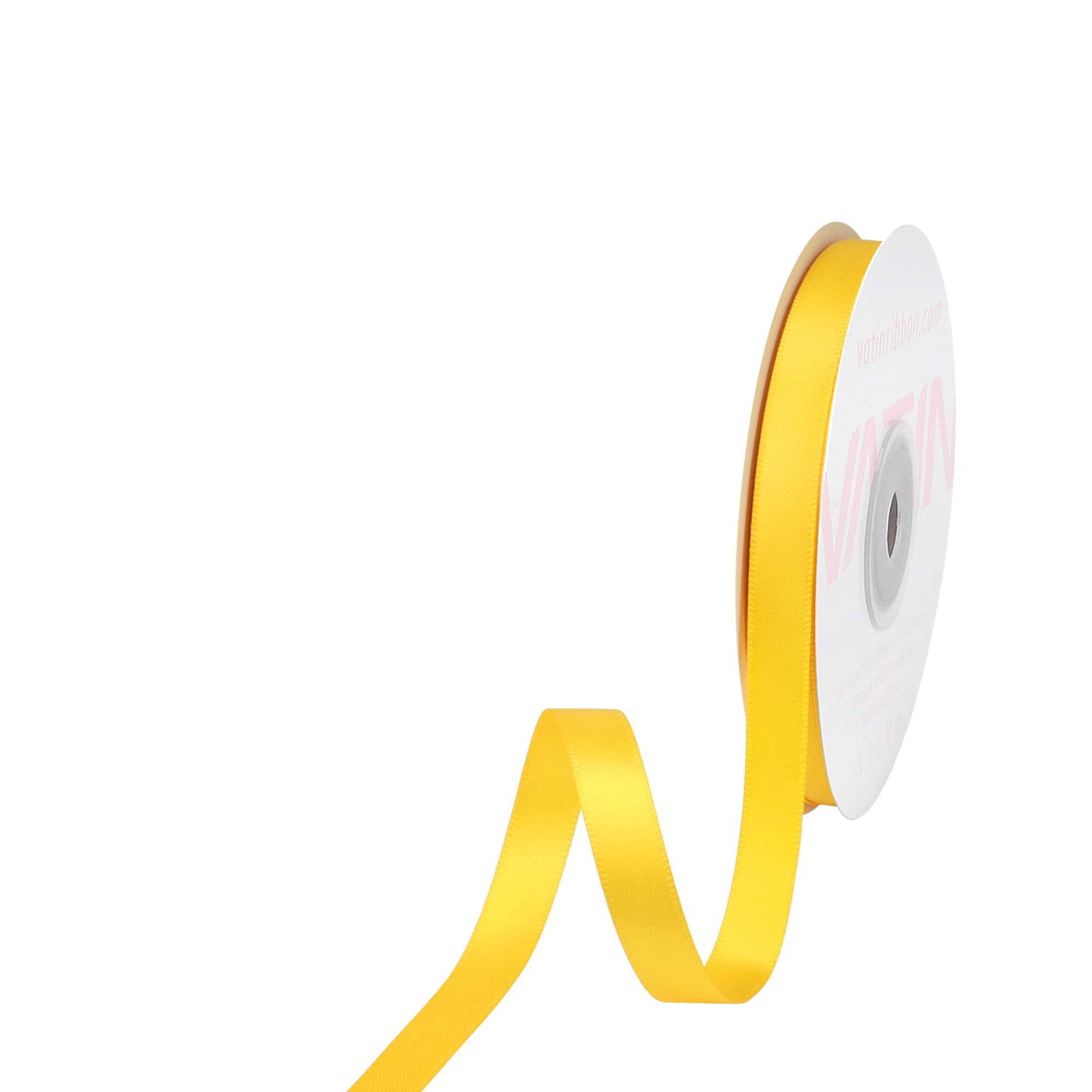 VATIN 10mm Double Faced Maize Yellow Polyester Satin Ribbon - 45 Metre for Gift Wrapping Ornaments Party Favor Braids Baby Shower Decoration Floral Arrangement Craft Supplies
