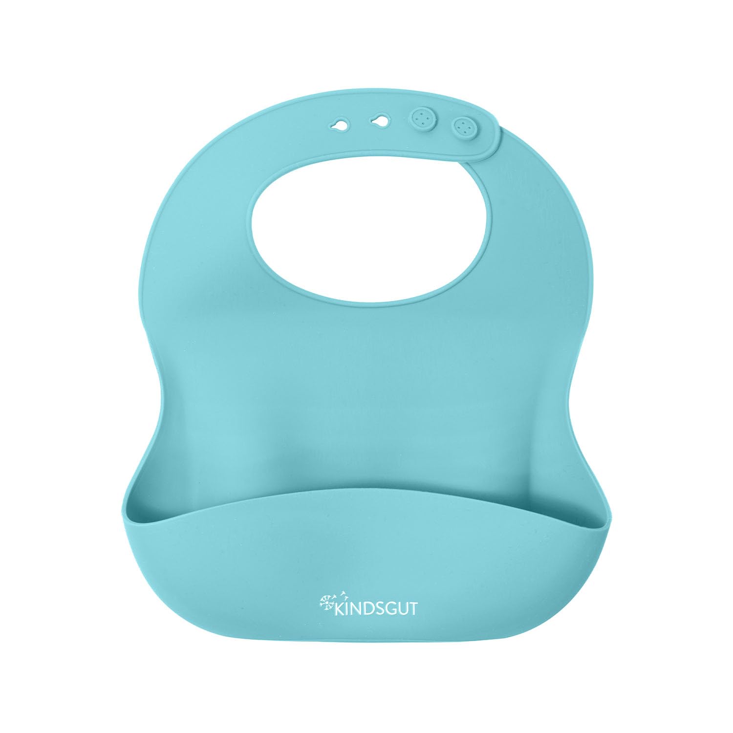 Kindsgut Silicone bib, with Built-in Scoop for Babies and Toddlers, Discreet and Modern Colours, Free from BPA, Mint
