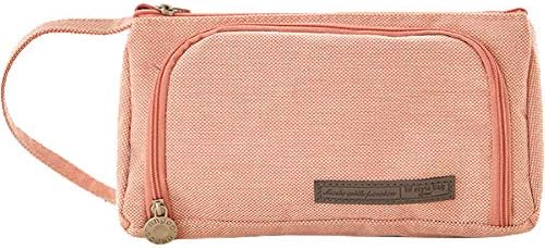 YIDAINLINE Pencil Pouch, Big Capacity Pencil Pen Case with Handle, Canvas Bag Stationery Box for Student Office College Middle School High School Pink