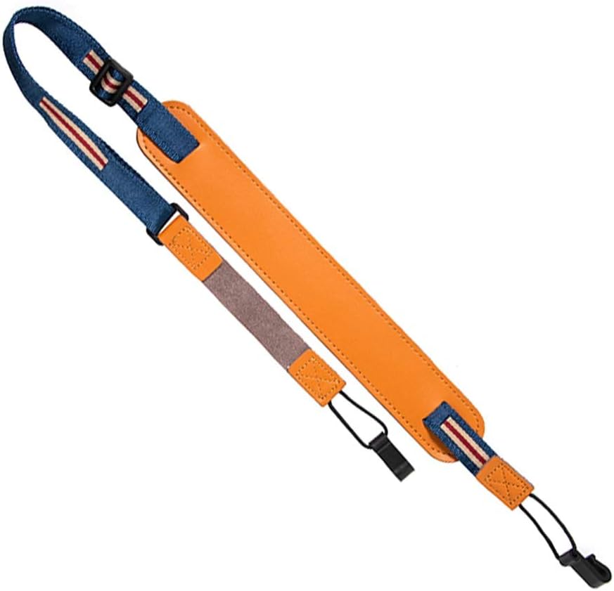 AXROAD MALL Ukulele Strap Soft Cotton & Leather Double Layer No Punching Adjustable Shoulder Strap For Ukulele Soprano Concert Tenor Baritone (Color : Yellow)