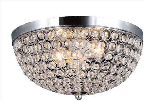 "Elegant Designs Fm1000Chr Elipse Crystal 2 Light Ceiling Flush Mount