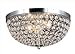 Elegant Designs FM1000-CHR Elipse Crystal 13 Inch Modern Metal 2 Light Bowl Shaped Ceiling Flush Mount Fixture, Chrome