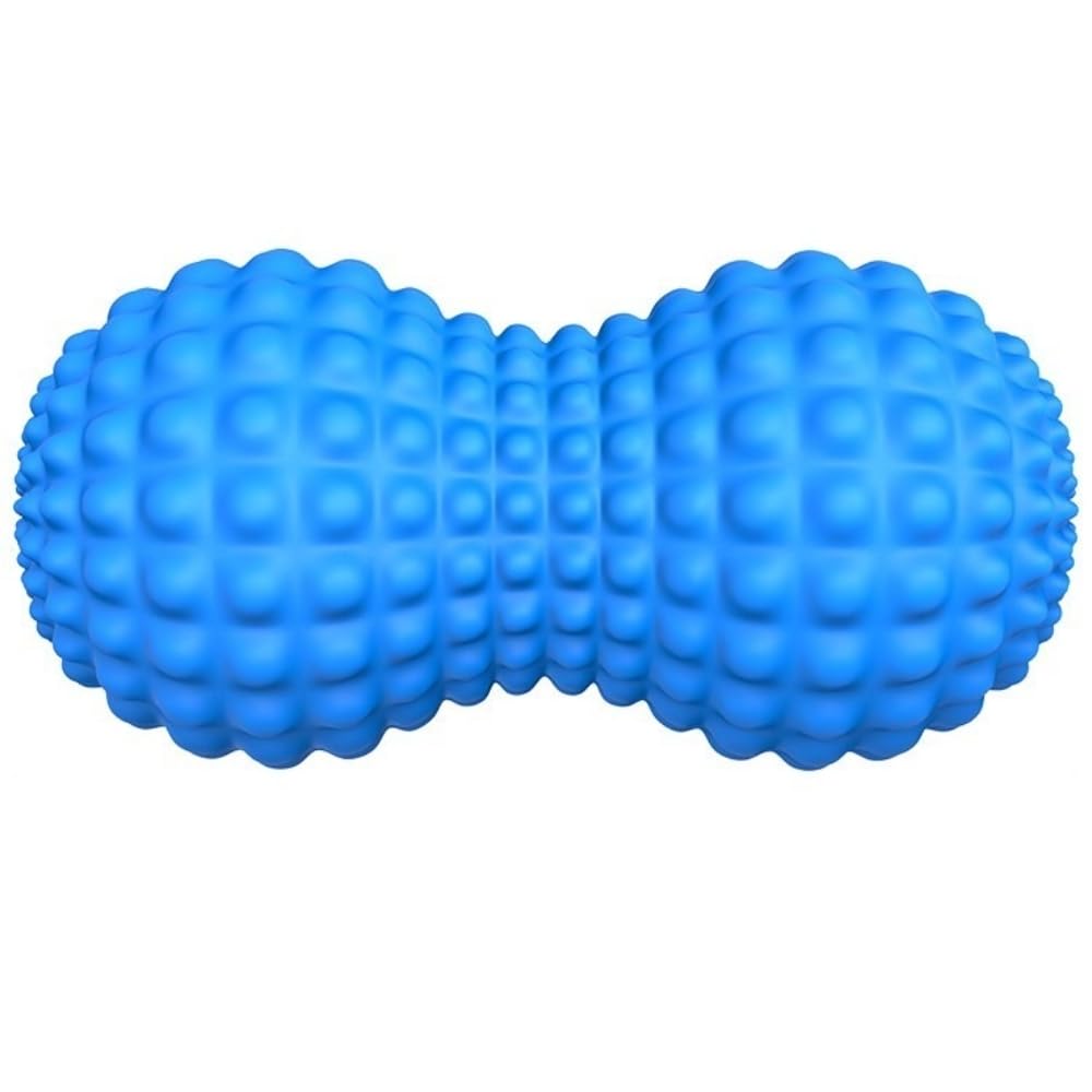 SELEWARE Peanut Massage Ball, Double Lacrosse Massage Roller Balls, Deep Tissue Massage Tool for Neck, Back, Shoulder, Spine, Legs, Hips, Trigger Point Muscle Massage Relaxer (Blue)