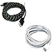 2 pack 10ft Braided Fabric Micro USB 3.0 Data Charger Cable Samsung Note 3 N9000 S5 i9600(1x black and 1x white)
