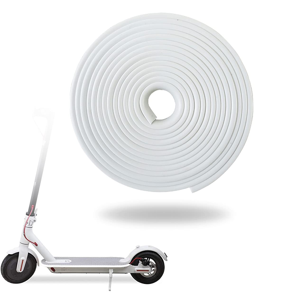 FEC Scooter Body Anti-Collision Strip Bumper Protective Body Strips Replacement for M365 Electric Skateboard Car Scooter Parts, Prevent The Scooter from Friction Damage 8Meter (White)