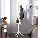 Vlush Free Standing Rack, 8 Hooks Wooden Hanger Holder Enterway Hall Tree with Solid Rubber Wood Base for Coat, Hat, Clothes, Scarves, Handbags, Umbrella-White