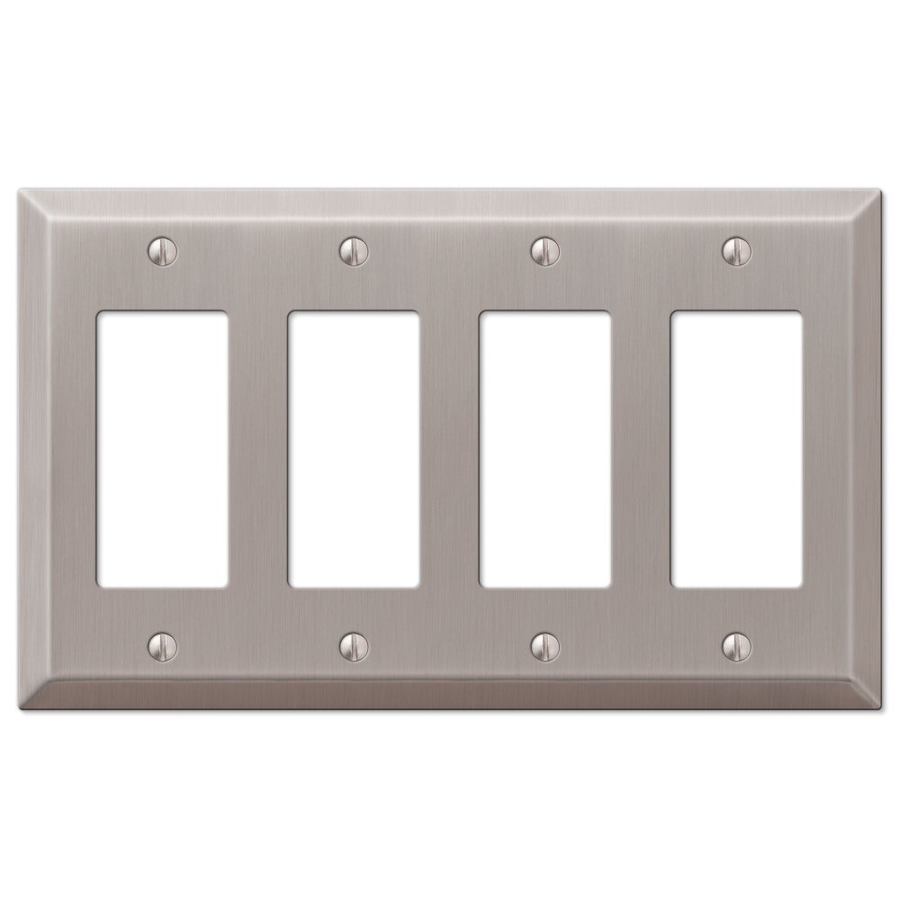 Photo 1 of AMERELLE 163R4BN Century Quadruple Rocker Steel Wallplate in Brushed Nickel