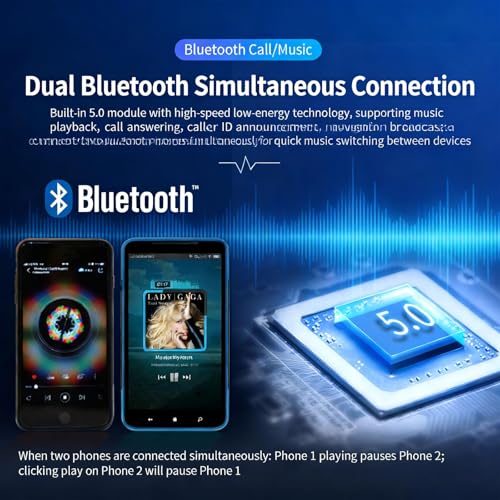 Chasinglee Autoradio Bluetooth - 1 DIN - 2x60W - Funzione AUX, lettore MP3 e doppia porta USB, suono stereo FM, chiamate in vivavoce, uscite RCA, tasti illuminati RGB, iOS e Android