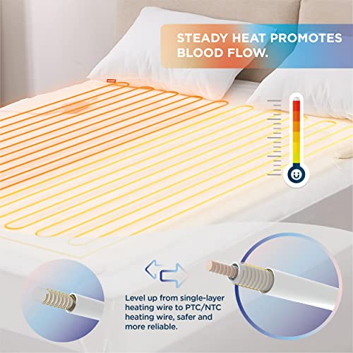 Bedsure Heated Mattress Pad King Size Dual Control Electric Mattress