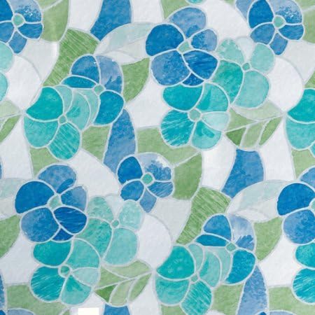 Brewster 346-0213 Blue And Green Stained Glass Window Film