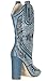 CAPE ROBBIN Women's Rhinestone Cowboy Boots,9 B(M) US,Denim