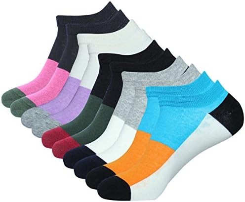 Eallco Mens No Show Cotton Low Cut Fun Socks Men 5 Pack Multicolor Casual Ankle All Season Sock