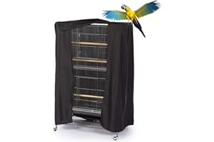 SUNSURE Extra Large Bird Cage Cover Breathable Waterproof Material Universal Black-Out Bird Parrot Cover Good Night Birdcage 