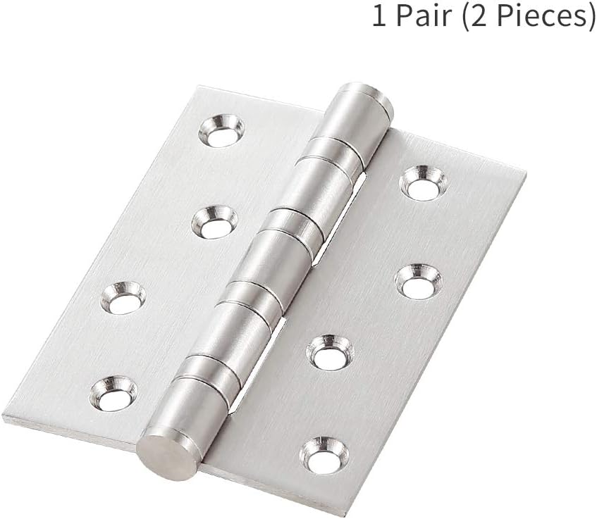 AOLISHENG Door Hinges 4 inch 100mm x 75mm Stainless Steel Heavy Duty Hinges for Wood Ball Bearing Internal Chrome Butt Silver Door Hinge 1 works - Image 3
