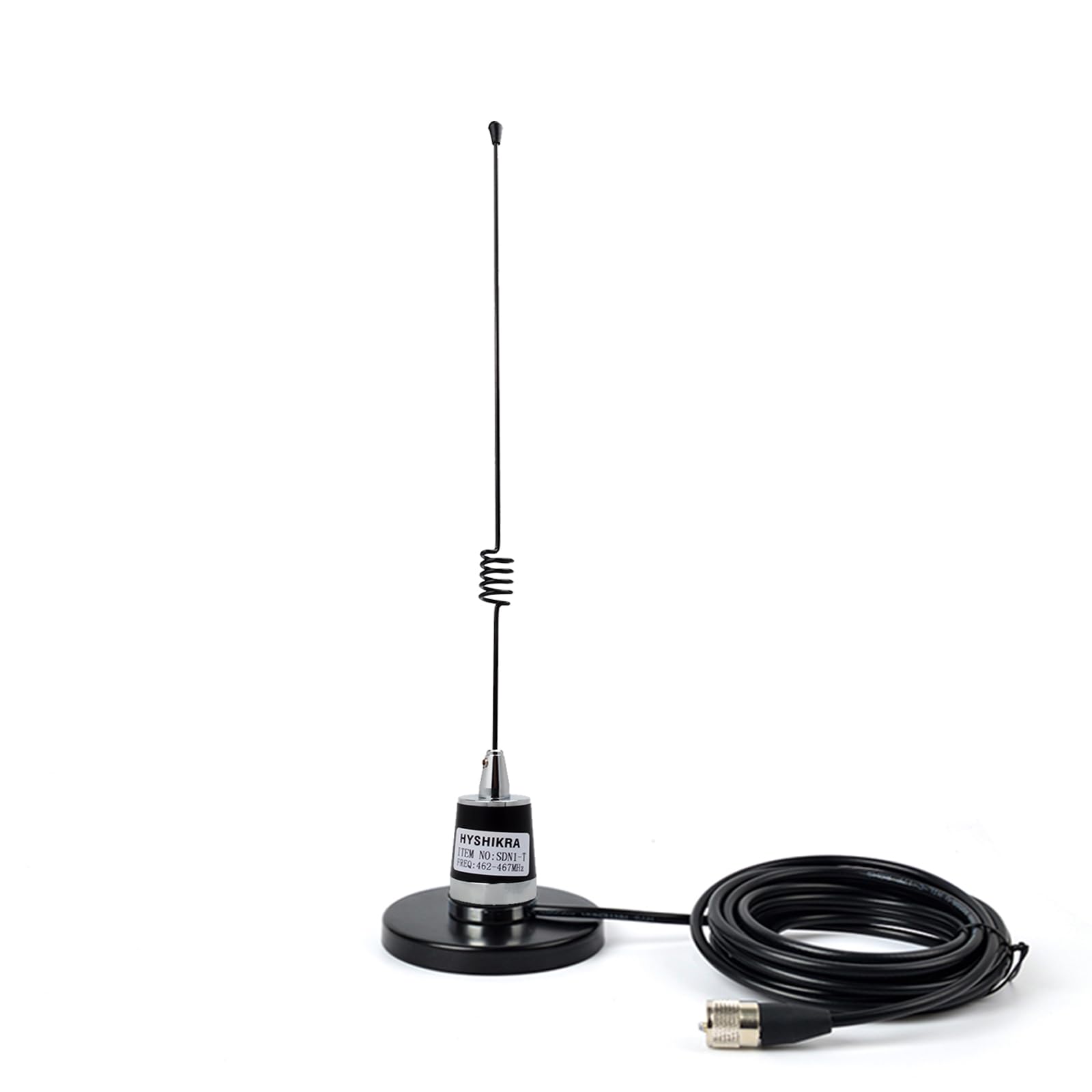 Photo 1 of HYSHIKRA GMRS NMO Antenna, 462-467Mhz 17.7Inches UHF Whip Antenna with Heavy Duty NMO Magnetic Mount Magnet Base 5meter(16.4ft) RG58 Coax Cable for Yaesu Kenwood Midland Mobile Transceiver