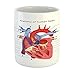 Ambesonne Science Mug, Structure of the Heart Human Body Anatomy Organ Veins Cardiology, Ceramic Coffee Mug Cup for Water Tea Drinks, 11 oz, Coral Red