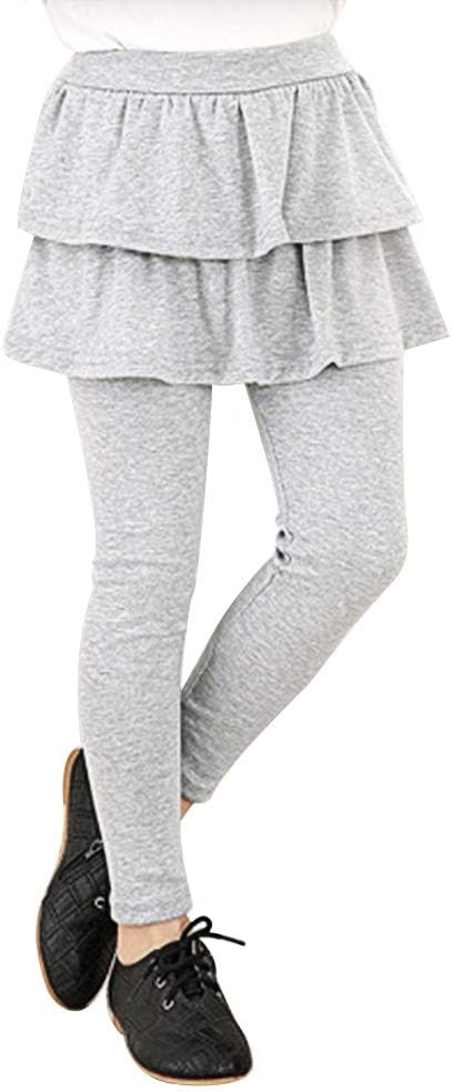 Auranso Little Girls Footless Leggings with Ruffle Tutu Skirt Pants 2-10 Years