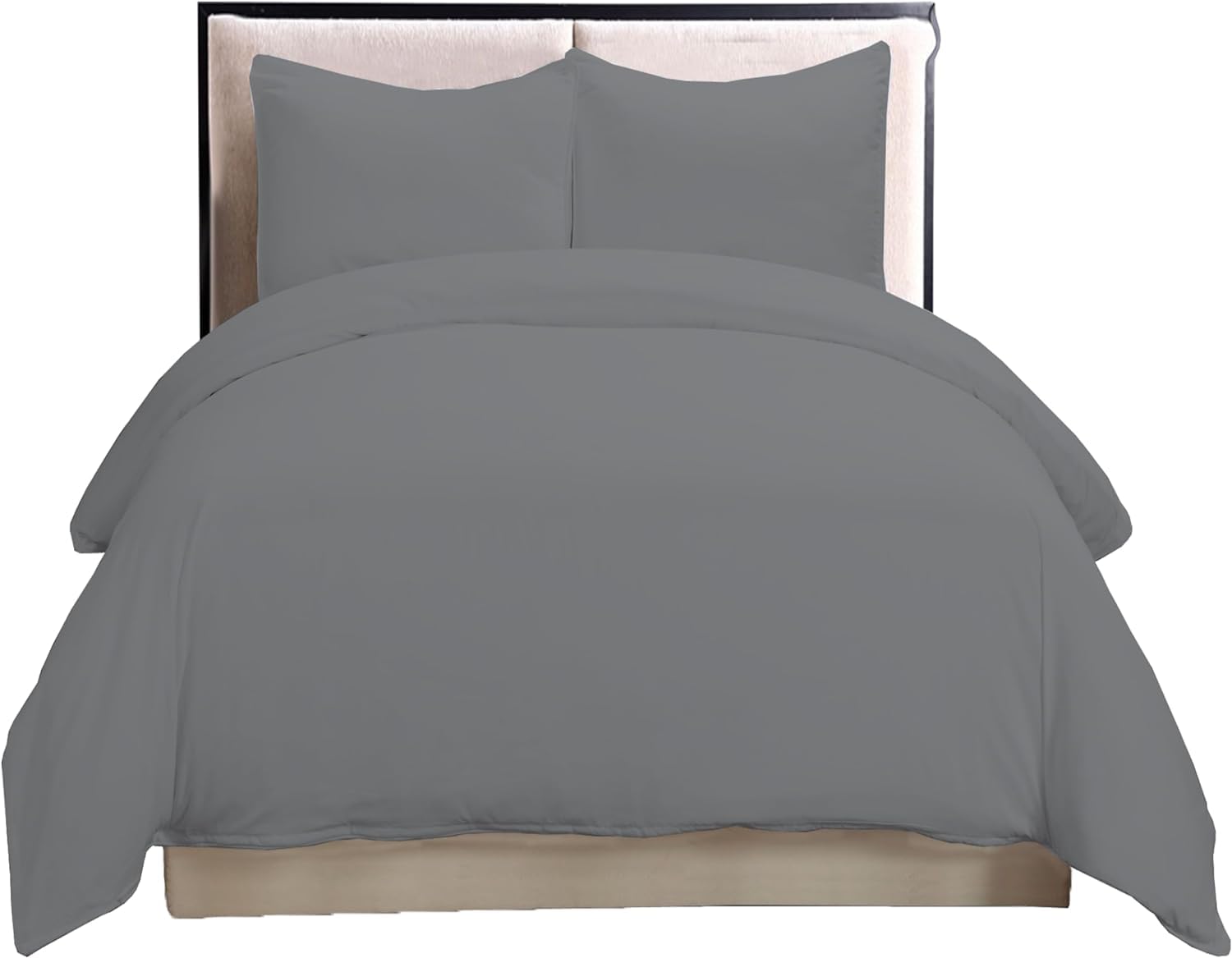 AmigoZone King Duvet Cover Set, Brushed Microfoiber Duvet cover with Pillow cases Hotel Quality (Charcoal, King)