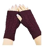 SBParts Stylish Women Knit Winter Armwarmer Fingerless Gloves - Burgundy