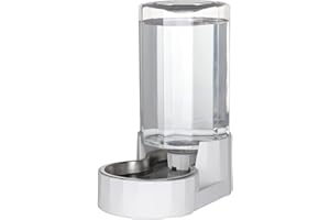 RIZZARI Automatic 3L Gravity Pet Water Dispenser with Stainless Steel Bowls, 100% BPA-Free,Safe and Large Capacity, Suitable for Small and Medium-Sized Cats and Dogs (3L Without Filter)