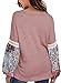 MIHOLL Womens Loose Blouse Printed Long Sleeve V Neck Shirts Casual Pullover Tops (Small, Pink)