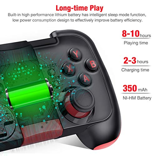 BEBONCOOL Android Wireless Game Controller for Android Phone/Tablet/Samsung Gear VR/Game Boy Emulator, Works with Bluetooth (Red)