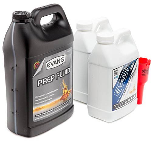 Evans Coolant EC72064-2 EC41001 Powersports Waterless Coolant and Prep Fluid Combo Pack, 2 Gallon with Funnel